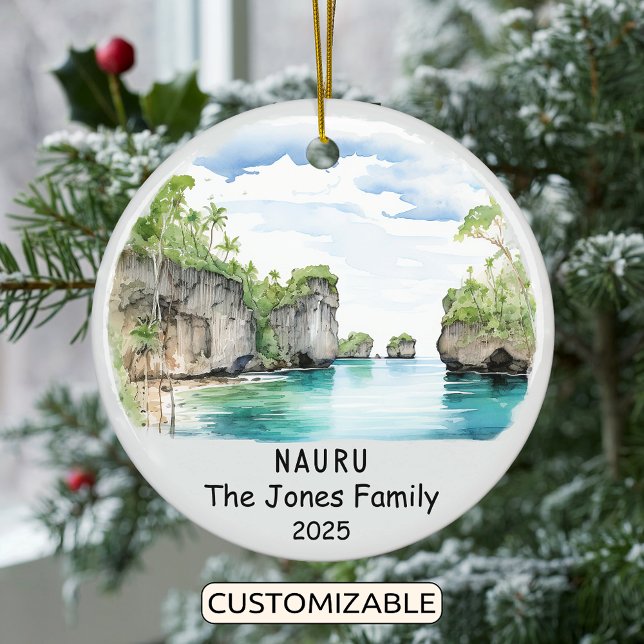 Personalised Nauru Ornament, Oceania Ceramic Ornament (Creator Uploaded)