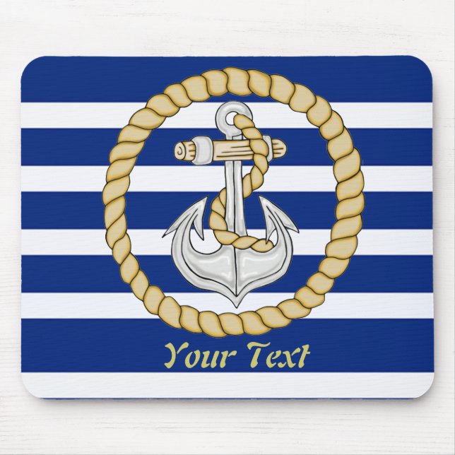 Personalised Nautical Anchor 3 Mouse Pad (Front)