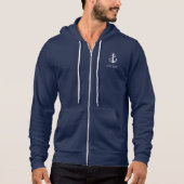 Personalised Nautical Anchor And Rope Boat Name Hoodie (Front)