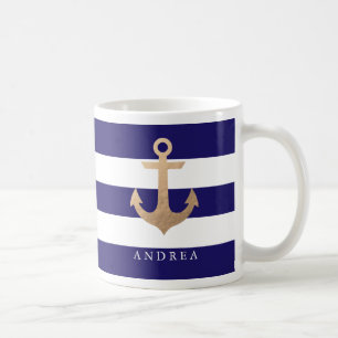 Personalised   Nautical Anchor Coffee Mug