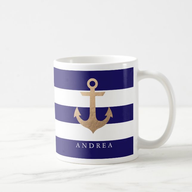 Personalised | Nautical Anchor Coffee Mug (Right)