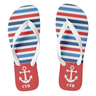 Personalised Nautical Anchor Flip Flops