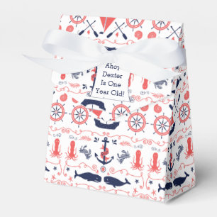 Personalised Nautical Baby One Year Old Party Favour Box