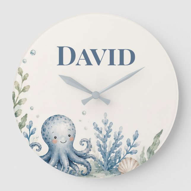 Personalised Nautical Birthday Greeting Card Large Clock (Front)