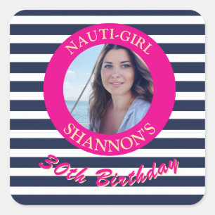 Personalised Nautical Birthday Photo Stickers