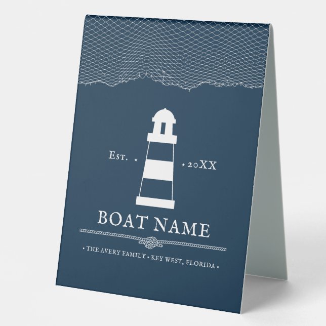Personalised Nautical  Boat  lighthouse (Front)