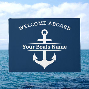 Personalised Nautical Boat Name Anchor Doormat
