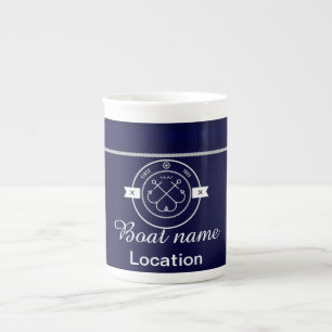 Personalised Nautical Bone China Mug