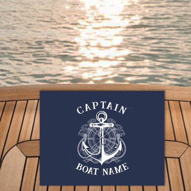 Personalised Nautical Captain Boat Name Anchor Doormat (Creator Uploaded)