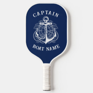 Personalised Nautical Captain Boat Name Anchor     Pickleball Paddle