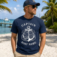 Personalised Nautical Captain Boat Name Anchor