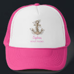 Personalised Nautical Captain Boat Name Anchor     Trucker Hat<br><div class="desc">Personalised Nautical Captain Boat Name Anchor Trucker Hat</div>