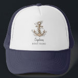 Personalised Nautical Captain Boat Name Anchor     Trucker Hat<br><div class="desc">Personalised Nautical Captain Boat Name Anchor Trucker Hat</div>