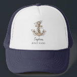Personalised Nautical Captain Boat Name Anchor     Trucker Hat<br><div class="desc">Personalised Nautical Captain Boat Name Anchor Trucker Hat</div>
