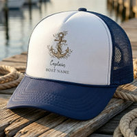 Personalised Nautical Captain Boat Name Anchor