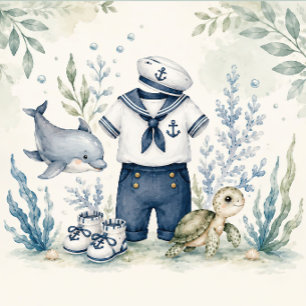 Personalised Nautical First Birthday Invitation