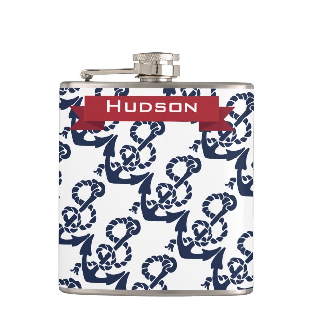 Personalised Nautical Flask (Front)