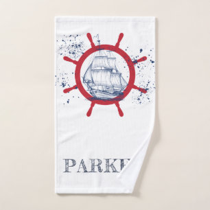 Personalised Nautical Hand Towel