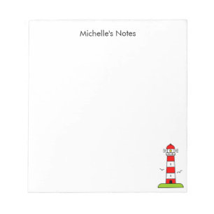 Personalised nautical lighthouse writing notepads
