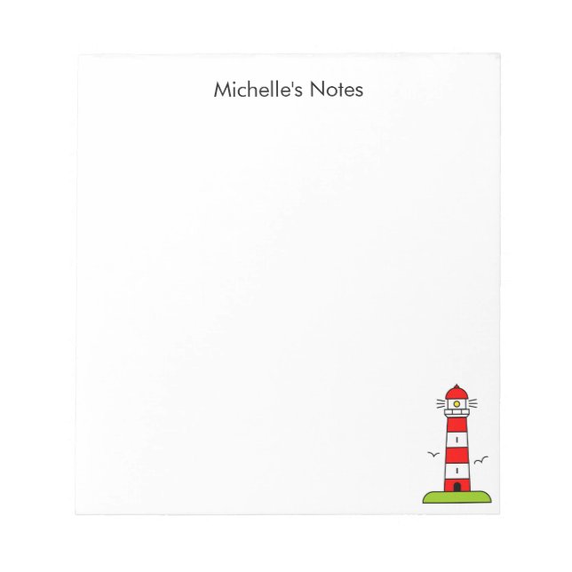 Personalised nautical lighthouse writing notepads (Front)