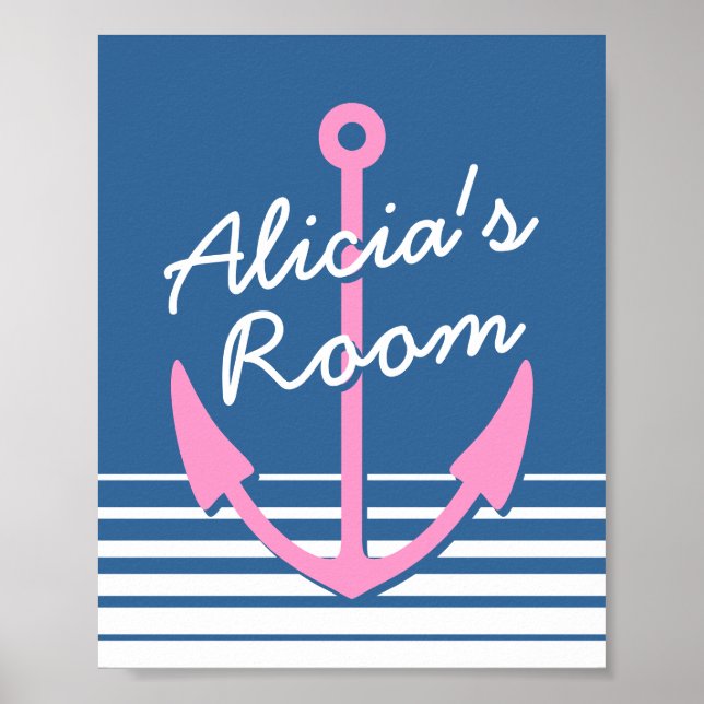 Personalised nautical nursery bedroom decor poster (Front)