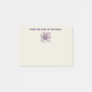Personalised Nautical Octopus Purple and Cream Post-it Notes
