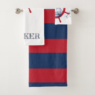 Personalised Nautical Sailboat Bath Towel Set