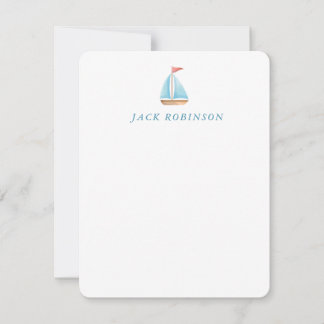 Personalised Nautical Sailboat Note Card