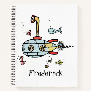 Personalised Nautical Submarine Under Water Notebook