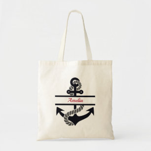 Personalised Nautical Tote Bag with Anchor