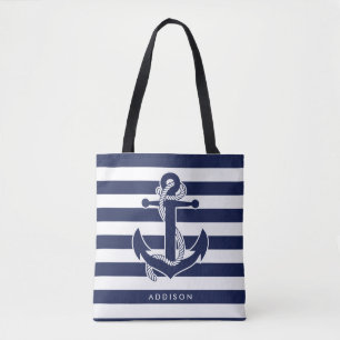 Personalised Nautical Tote Bags Add Your Name