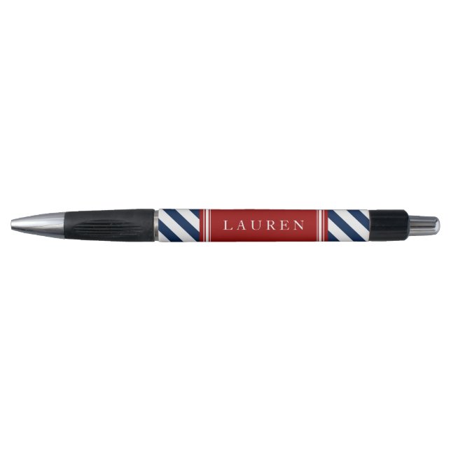 Personalised Navy and Red Stripes Pattern (Front)
