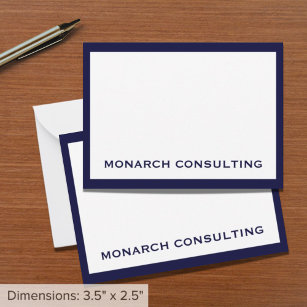 Personalised Navy and White Typographic Business Card