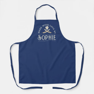 Personalised Navy Blue All-Over Print Apron