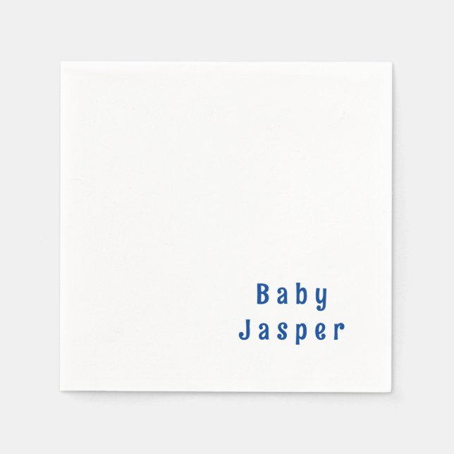 Personalised Navy Blue Baby Shower  Napkin (Front)
