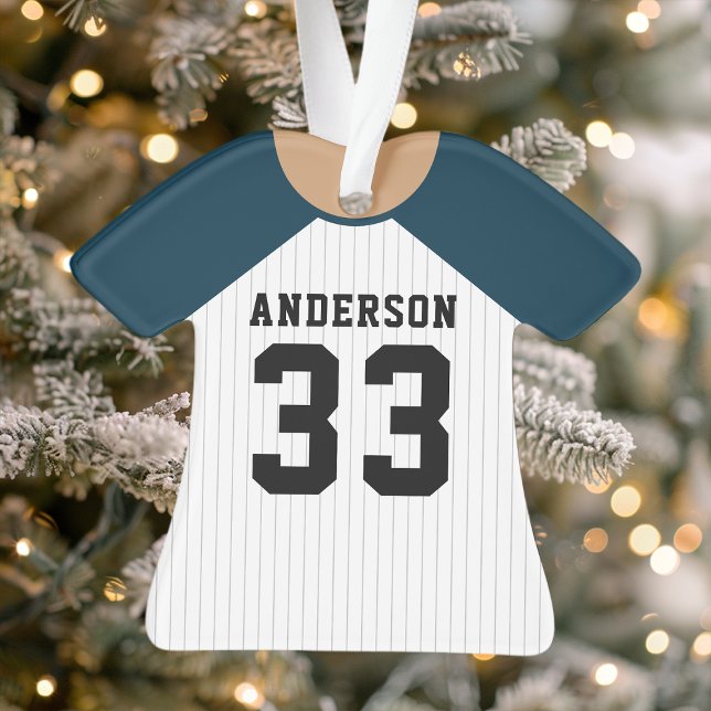  Personalised Navy Blue Baseball Jersey Ornament (Creator Uploaded)