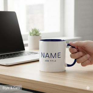 Personalised Navy Blue Combo Mug with Your Name