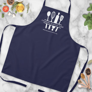 Personalised Navy Blue Culinary Kitchen Cooking Apron
