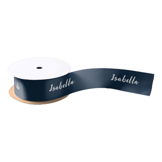 Personalised Navy Blue | Gift Satin Ribbon (Spool)