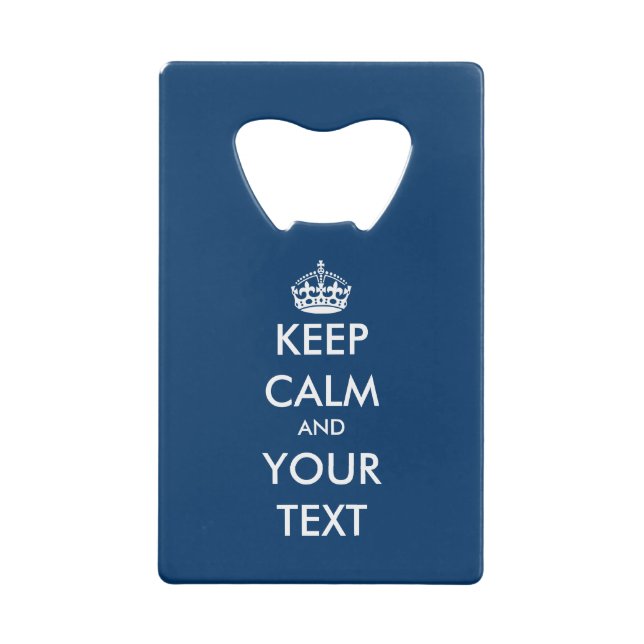 Personalised navy blue keep calm bottle opener (Back)