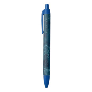 Personalised Navy Blue Marble Texture Monogram Ink Pen