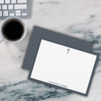 Personalised Navy Blue Minimalist Christian Cross