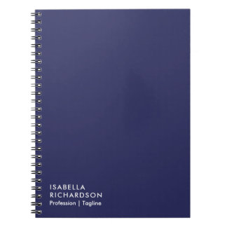 Personalised Navy Blue Minimalist Notebook
