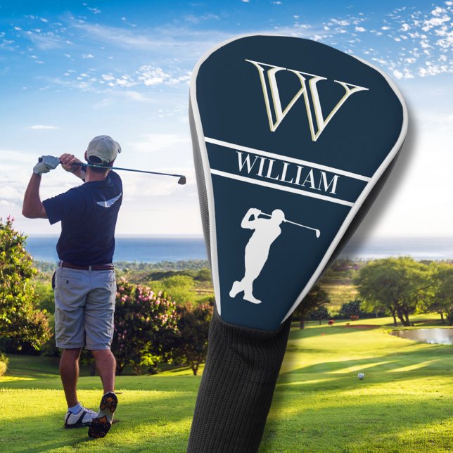 Personalised Navy Blue Monogram Golf Swing Head Cover (Creator Uploaded)