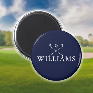 Personalised Navy Blue Name Golf Clubs Magnet