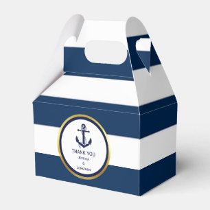 Personalised Navy Blue Nautical Wedding Favour Favour Box