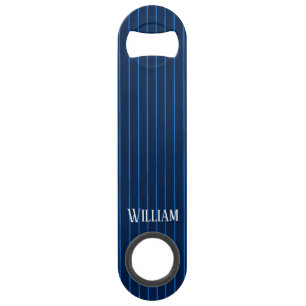 Personalised navy blue pinstripes