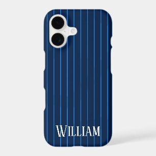 Personalised navy blue pinstripes