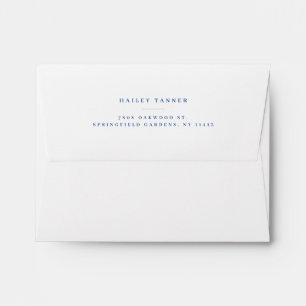 Personalised Navy Blue Return Address Back Flap  Envelope