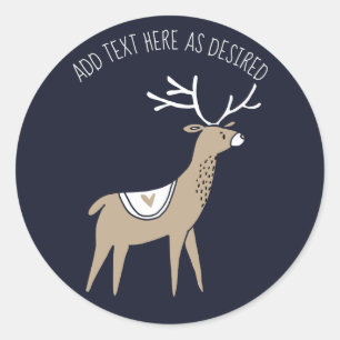 Personalised Navy Blue STAG Favours Goody Bags Classic Round Sticker